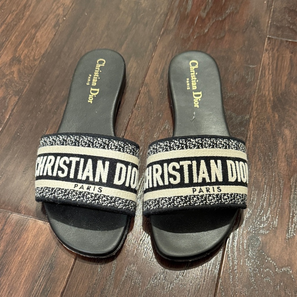 Dior Black and Cream Slides